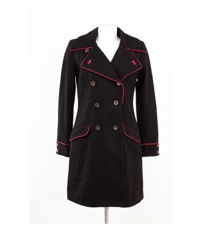 Sarah Kern Damen Mantel Military Paspelierung Gr. 36 Schwarz Wolle Neu
