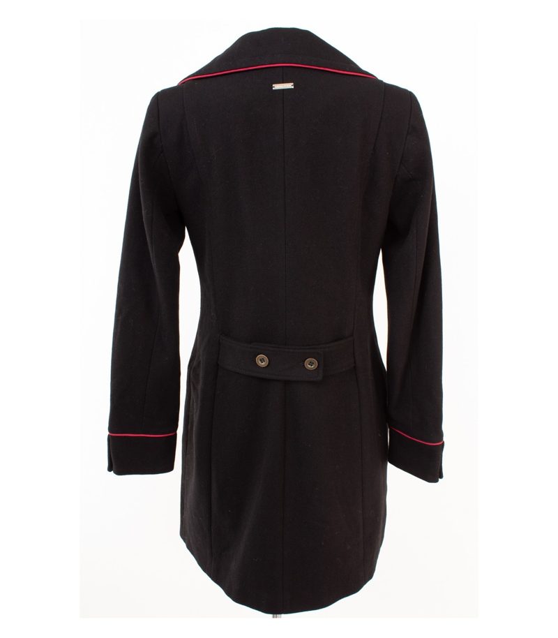 Sarah Kern Damen Mantel Military Paspelierung Gr. 36 Schwarz Wolle Neu – Foto 4