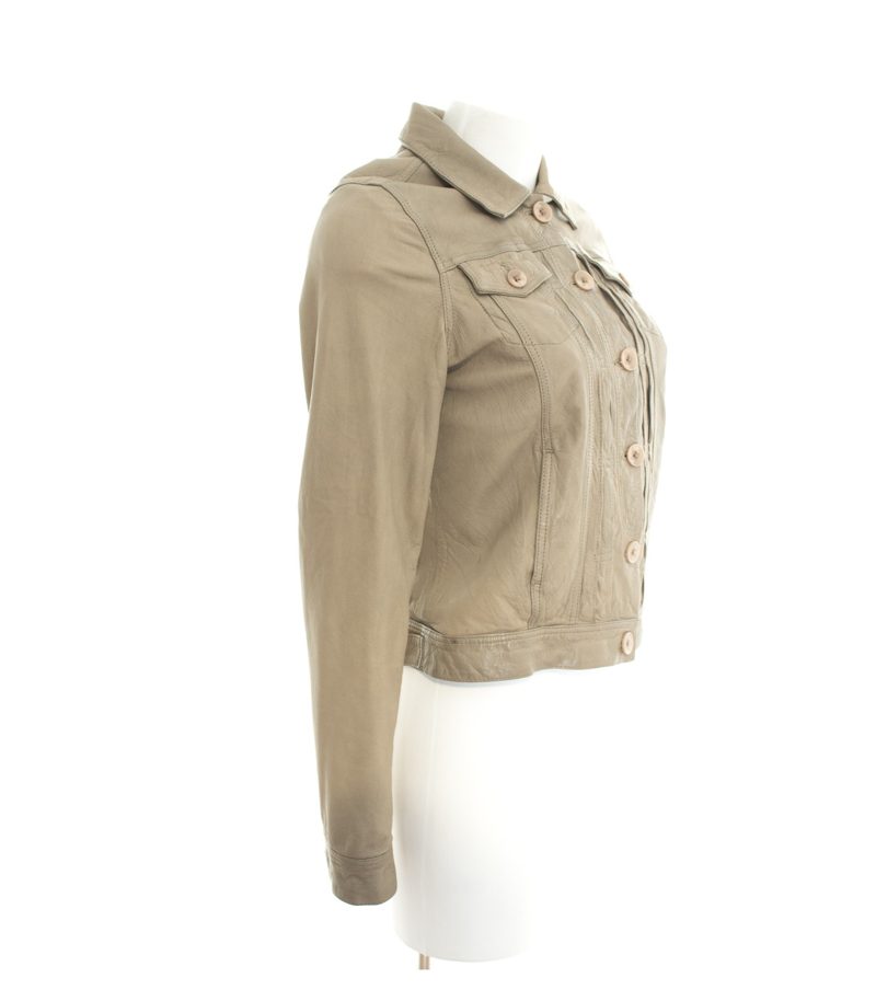 CLOSED Damen Lederjacke Gelbgrau Gr. S – Foto 2