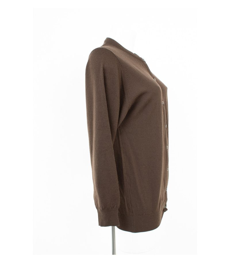 Peter Hahn Damen Strickjacke Cardigan Superwash Klassisch Gr. 38 Braun Wolle – Foto 2