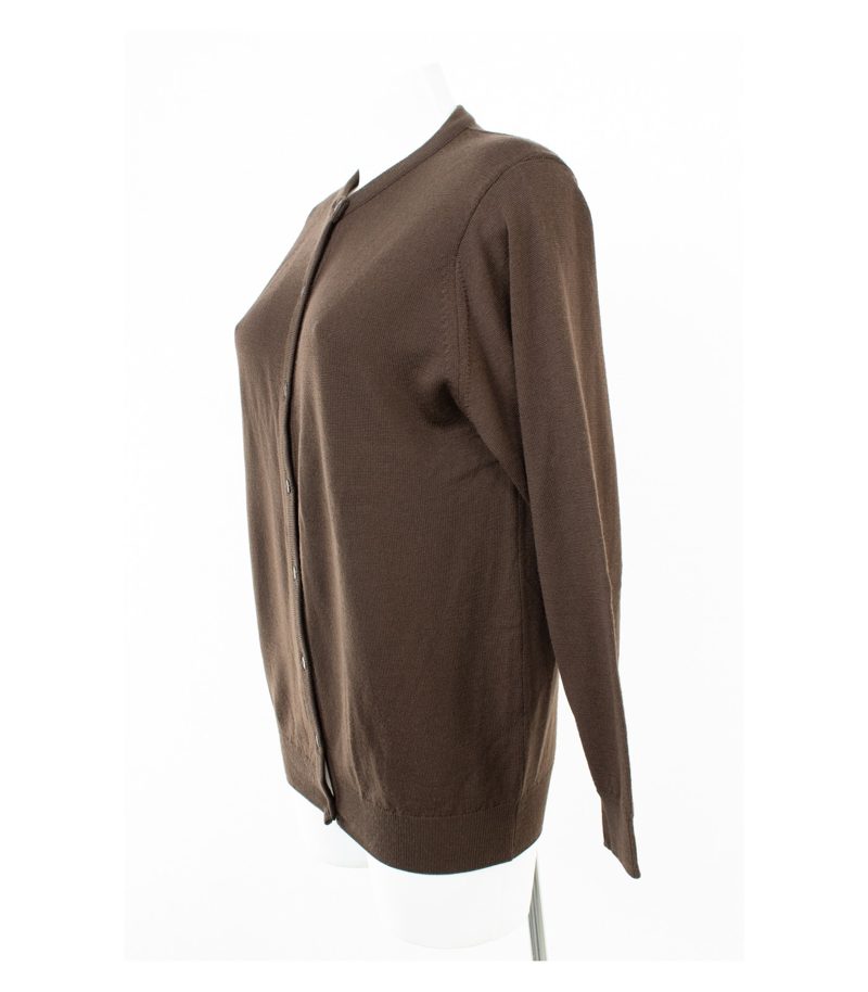Peter Hahn Damen Strickjacke Cardigan Superwash Klassisch Gr. 38 Braun Wolle – Foto 3