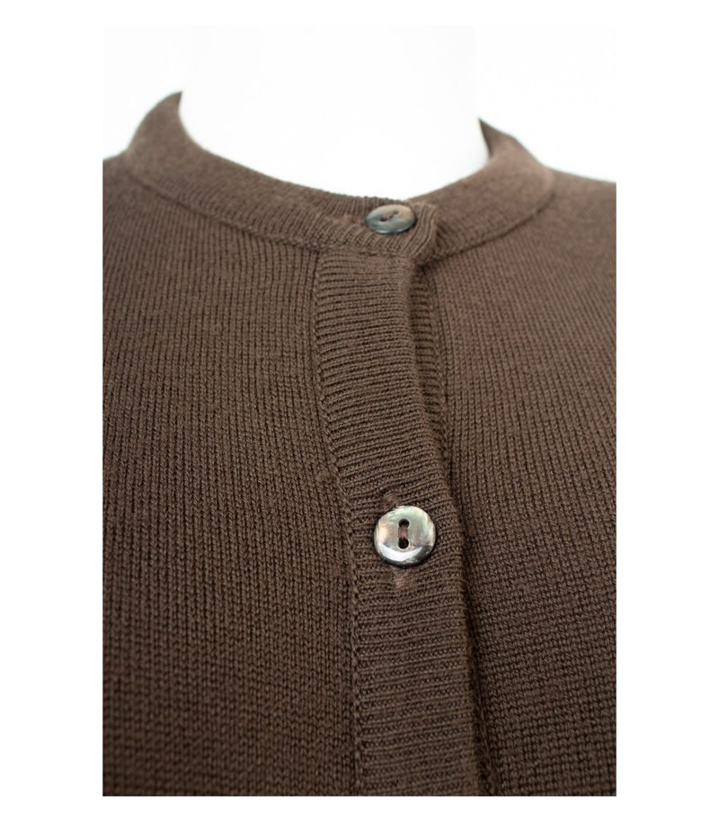 Peter Hahn Damen Strickjacke Cardigan Superwash Klassisch Gr. 38 Braun Wolle – Foto 5