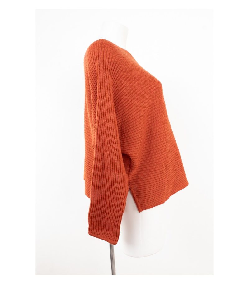 OSKA Damen Pullover (Merinowolle) Strickpullover Gr. One Size Orange Wolle – Foto 2