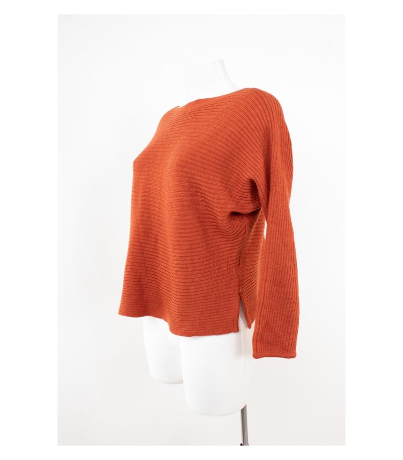 OSKA Damen Pullover (Merinowolle) Strickpullover Gr. One Size Orange Wolle – Foto 3