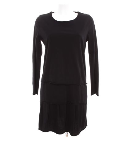 COS Damen Kleid Shirtkleid Gr. M A-Linie Schwarz Baumwolle