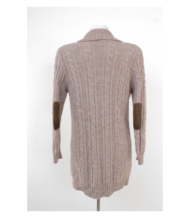 MÄRZ Damen Strickjacke Cardigan Patches Gr. 40 Beige Alpaka Wolle – Foto 4