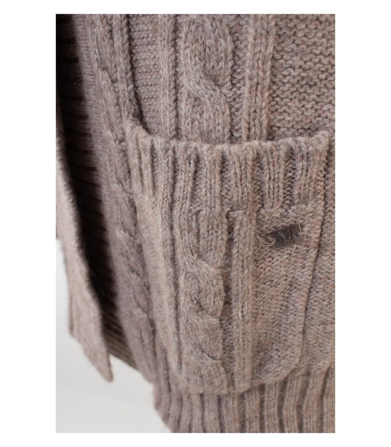 MÄRZ Damen Strickjacke Cardigan Patches Gr. 40 Beige Alpaka Wolle – Foto 5