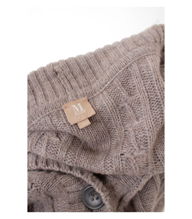 MÄRZ Damen Strickjacke Cardigan Patches Gr. 40 Beige Alpaka Wolle – Foto 7
