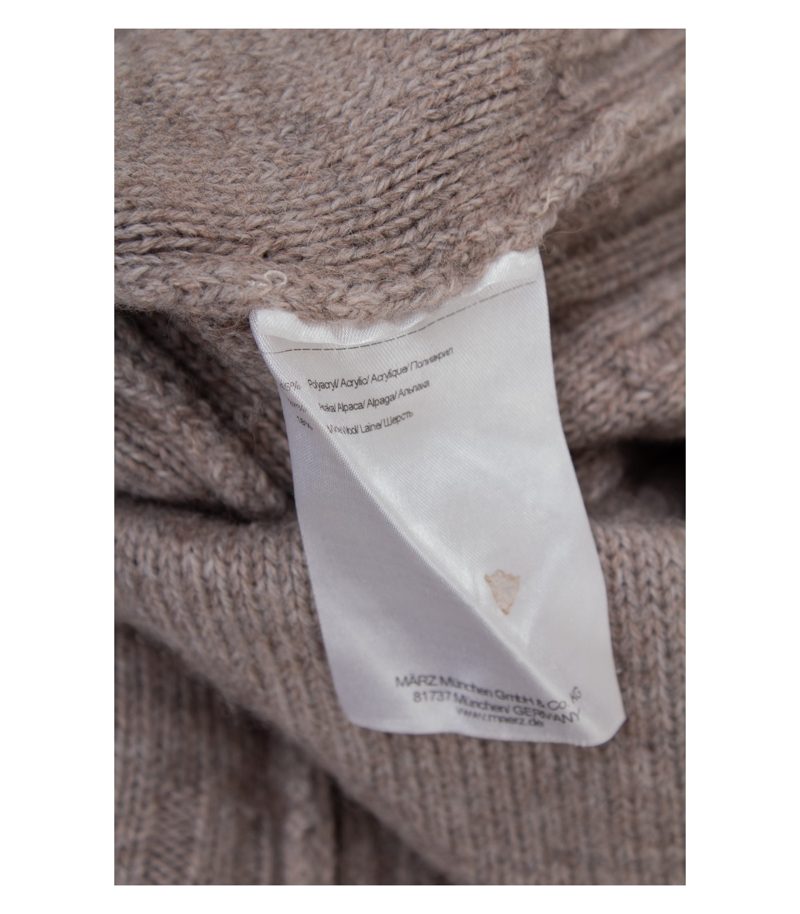 MÄRZ Damen Strickjacke Cardigan Patches Gr. 40 Beige Alpaka Wolle – Foto 8