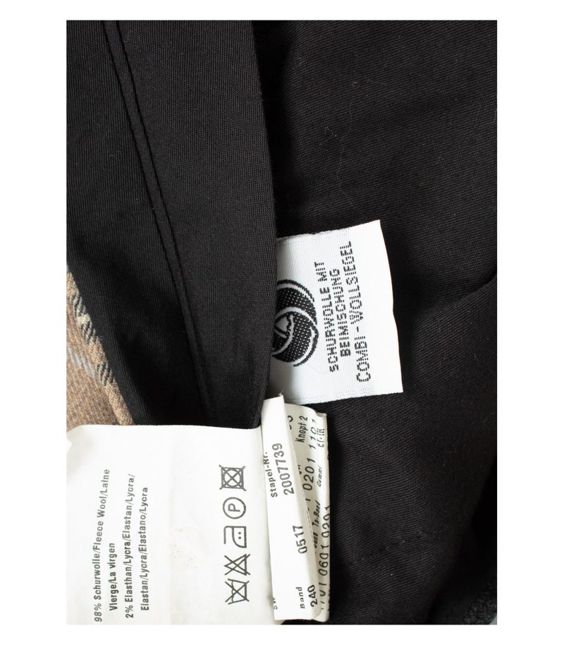 Brax Herren Hose Kariert Gr. 54 Beige Wolle – Foto 5
