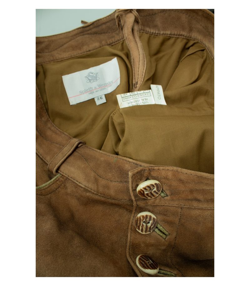Spieth & Wensky Herren Hose Lederhose Gr. 26 (Kurzgröße) Braun – Foto 4