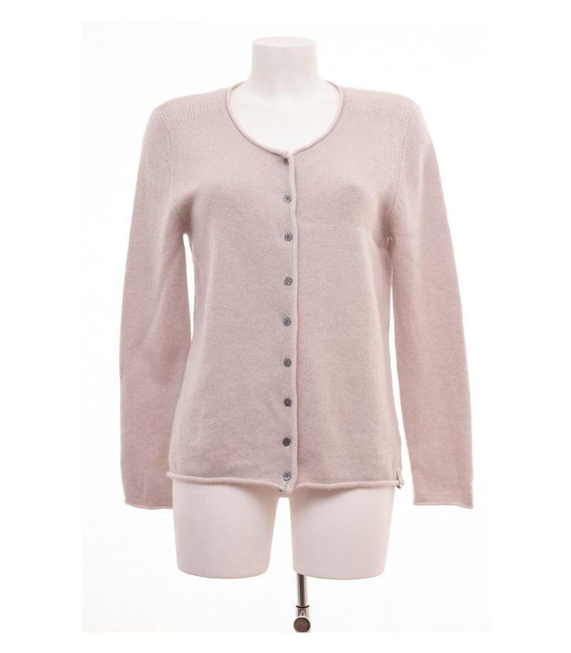 Henry Christ Damen Strickjacke Cardigan Gr. 42 (Geschätzt ) Beigerosa Kaschmir – Foto 1