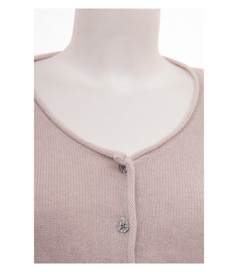 Henry Christ Damen Strickjacke Cardigan Gr. 42 (Geschätzt ) Beigerosa Kaschmir – Foto 5