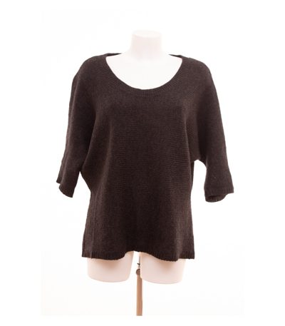 360 Damen Pullover/Stern Fledermaus Gr. M Grau Beige Wolle Alpaka