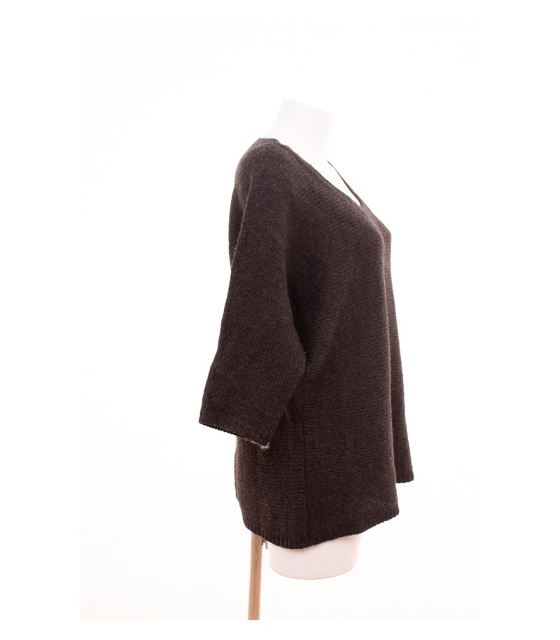 360 Damen Pullover/Stern Fledermaus Gr. M Grau Beige Wolle Alpaka – Foto 3