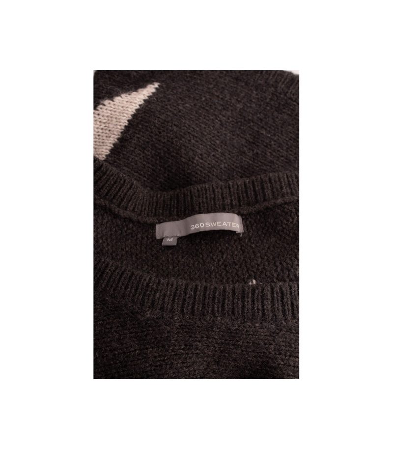 360 Damen Pullover/Stern Fledermaus Gr. M Grau Beige Wolle Alpaka – Foto 6