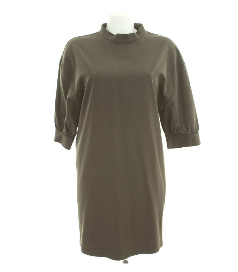 COS Damen Kleid Etuikleid Cocoon Gr. DE 38 Khaki Baumwolle – Foto 1
