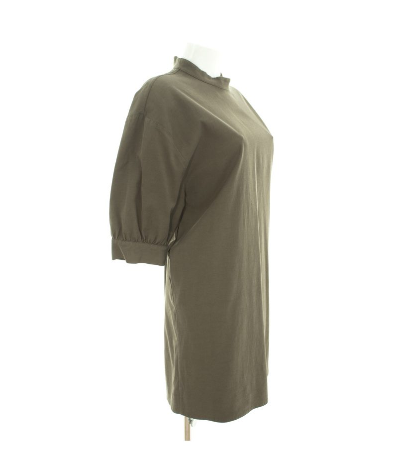 COS Damen Kleid Etuikleid Cocoon Gr. DE 38 Khaki Baumwolle – Foto 2