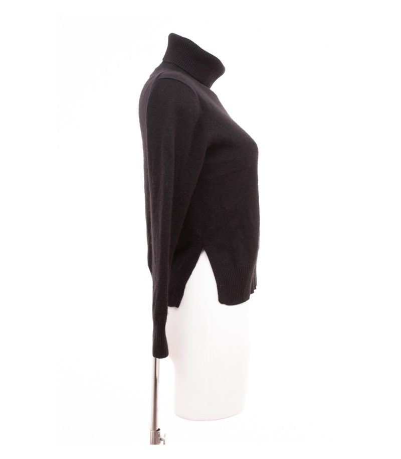 Zwillingsherz Damen Pullover Rollkragen Kurzer Schnitt Gr. S Schwarz Kaschmir – Foto 2