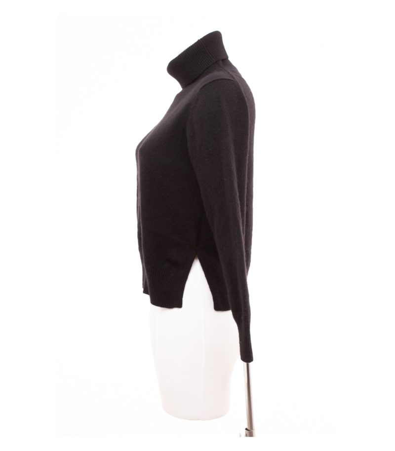 Zwillingsherz Damen Pullover Rollkragen Kurzer Schnitt Gr. S Schwarz Kaschmir – Foto 3