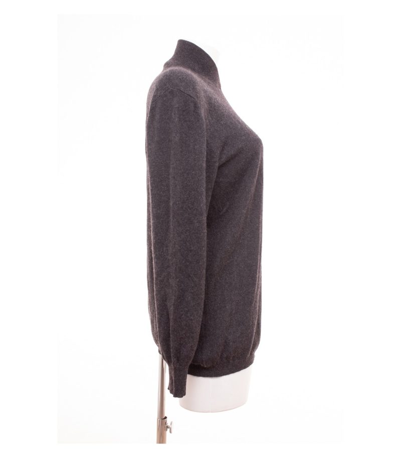 Brunello Cucinelli Damen Pullover Gr. 44 (Geschätzt) Grau Kaschmir Seide – Foto 2