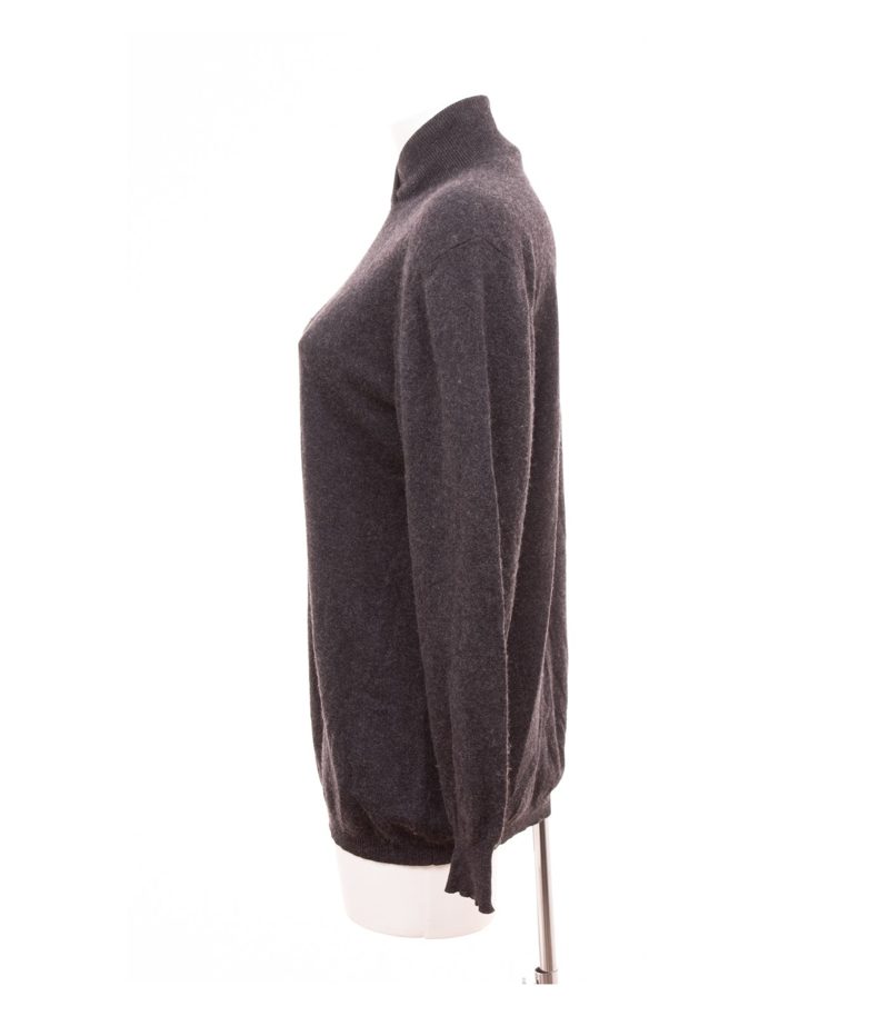 Brunello Cucinelli Damen Pullover Gr. 44 (Geschätzt) Grau Kaschmir Seide – Foto 3