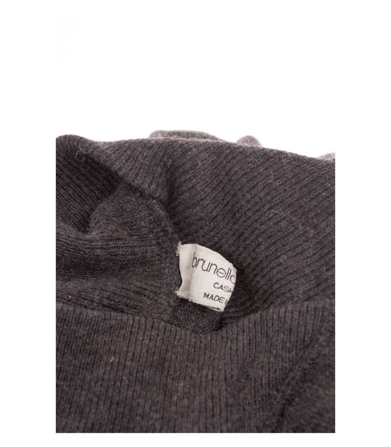 Brunello Cucinelli Damen Pullover Gr. 44 (Geschätzt) Grau Kaschmir Seide – Foto 6