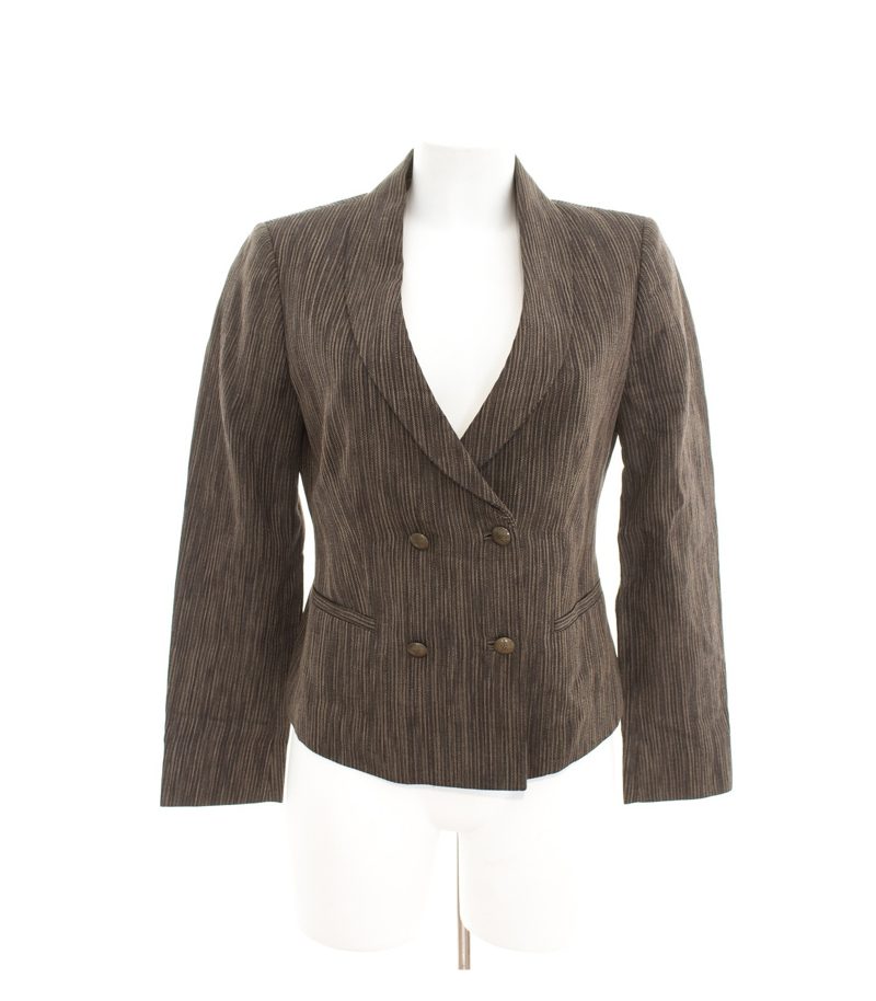 Massimo Dutti Damen Blazer Gr. L Braun Beige Leinen – Foto 1