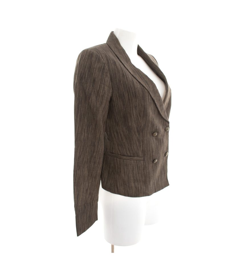 Massimo Dutti Damen Blazer Gr. L Braun Beige Leinen – Foto 2