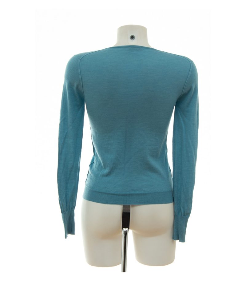 Cruciani Damen Pullover Akzeptabel Gr. IT 40 (DE 34) Türkis Kaschmir Seide – Foto 2