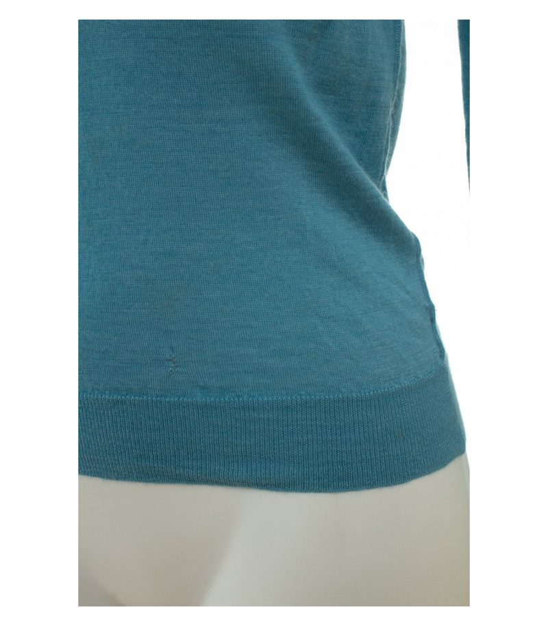 Cruciani Damen Pullover Akzeptabel Gr. IT 40 (DE 34) Türkis Kaschmir Seide – Foto 3