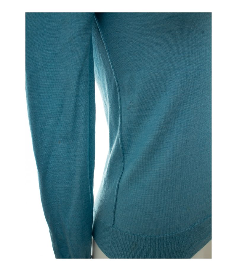 Cruciani Damen Pullover Akzeptabel Gr. IT 40 (DE 34) Türkis Kaschmir Seide – Foto 4