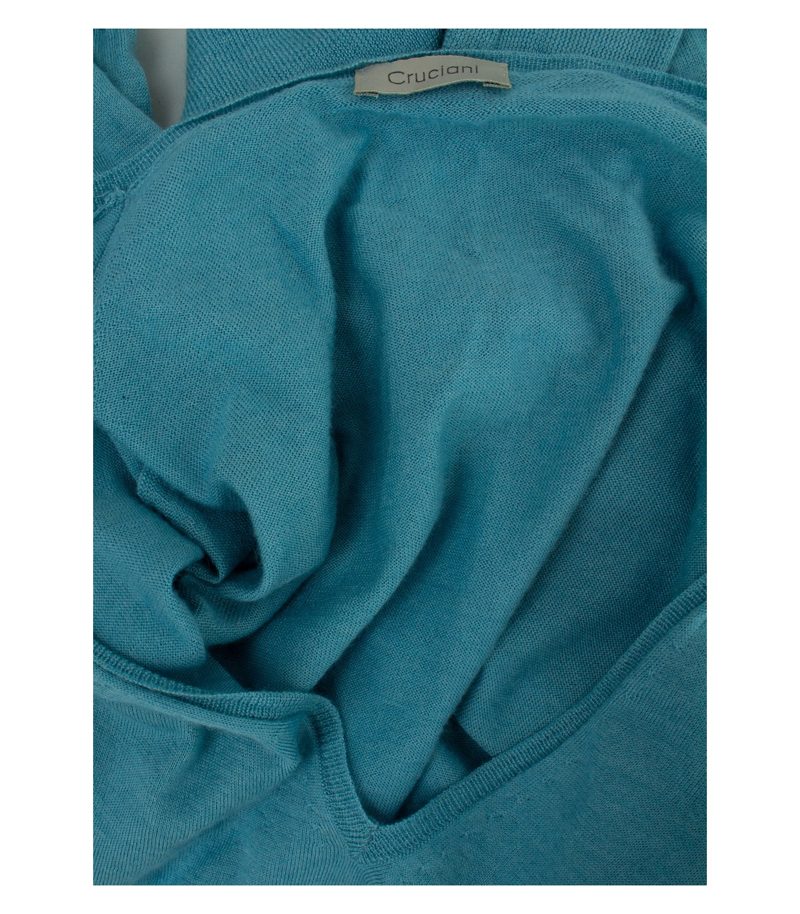 Cruciani Damen Pullover Akzeptabel Gr. IT 40 (DE 34) Türkis Kaschmir Seide – Foto 6