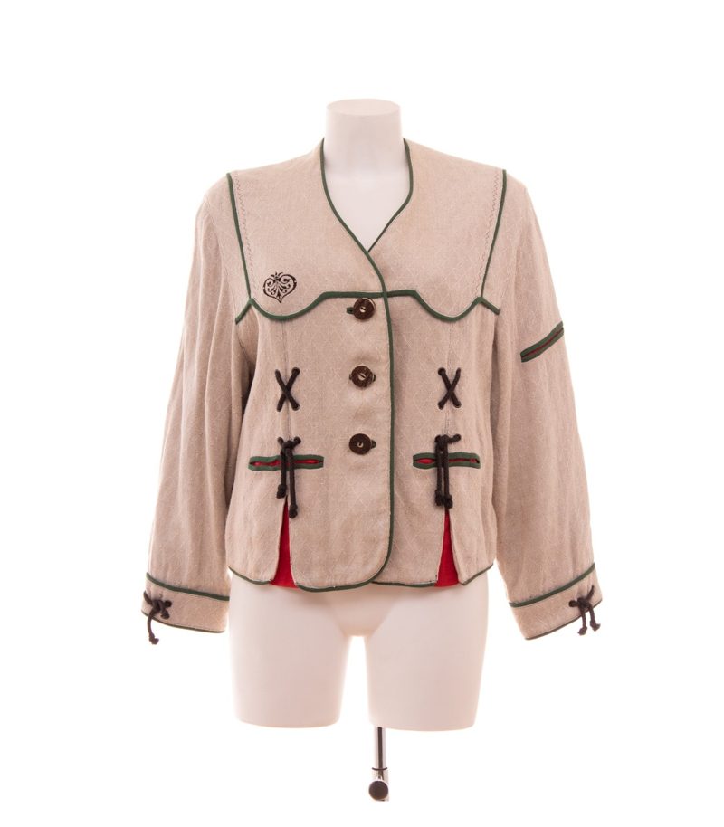 Sportalm Damen Jacke Trachtenjacke Akzeptabel Gr. 36 Beige Leinen – Foto 1