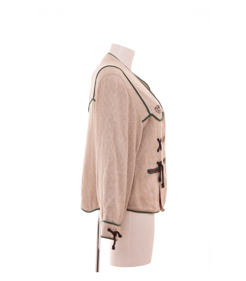 Sportalm Damen Jacke Trachtenjacke Akzeptabel Gr. 36 Beige Leinen – Foto 2