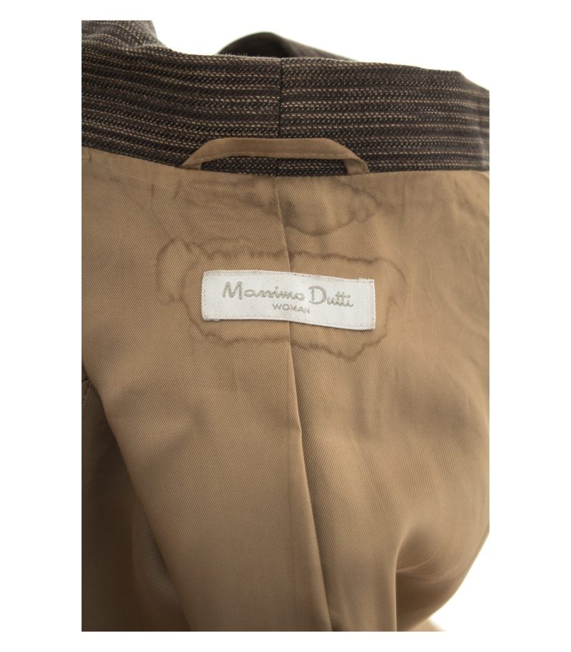 Massimo Dutti Damen Blazer Gr. L Braun Beige Leinen – Foto 5