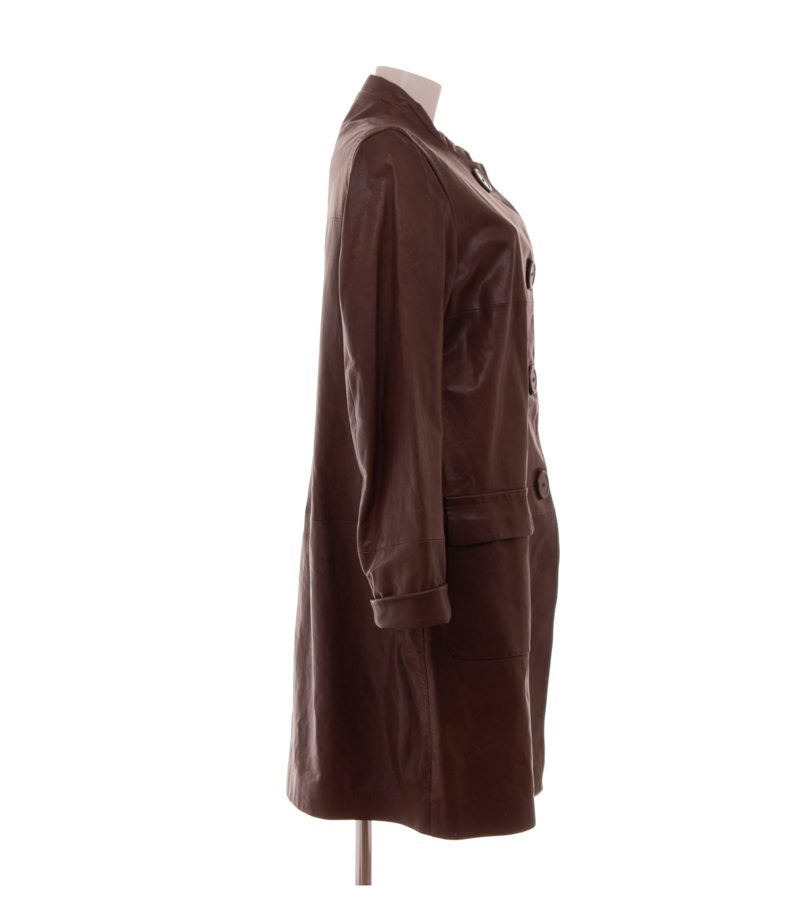 Windsor Damen Mantel Ledermantel Gr. 42 Braun Leder – Foto 2