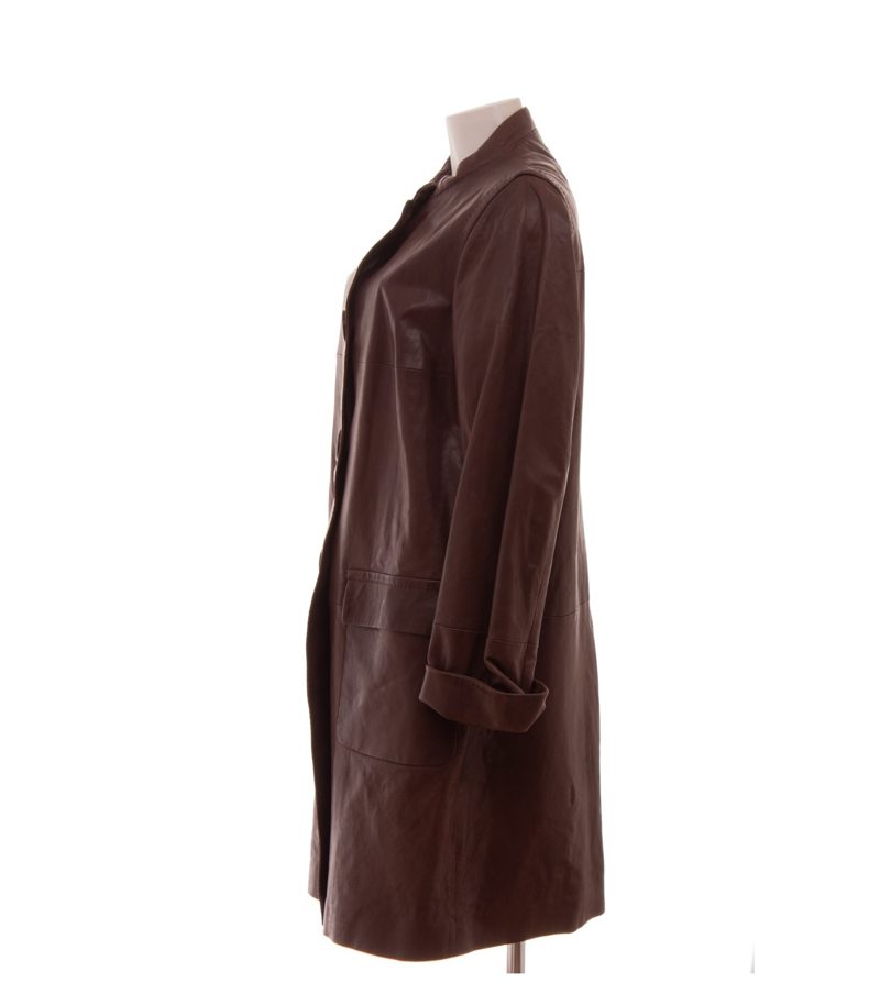 Windsor Damen Mantel Ledermantel Gr. 42 Braun Leder – Foto 3