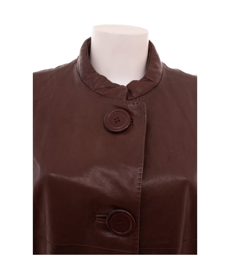 Windsor Damen Mantel Ledermantel Gr. 42 Braun Leder – Foto 5