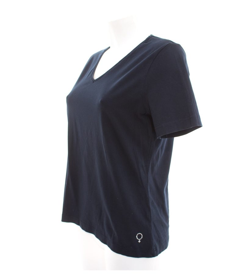 BO VIVA Damen T-Shirt Shirt Freizeitshirt Gr. L Blau Baumwolle – Foto 2