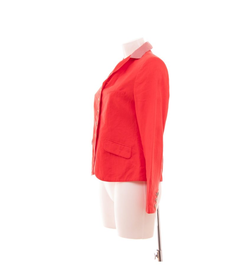 Lodenfrey Damen Blazer Tracht Gr. 38 Rot Leinen – Foto 3