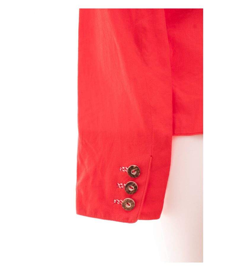 Lodenfrey Damen Blazer Tracht Gr. 38 Rot Leinen – Foto 5