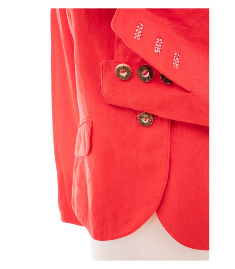 Lodenfrey Damen Blazer Tracht Gr. 38 Rot Leinen – Foto 7