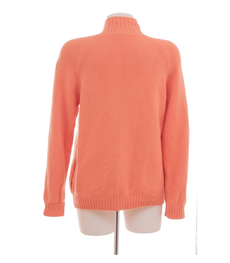 Malo Damen Strickjacke Cardigan Zip Gr. IT 50 (DE 44) Orange Kaschmir – Foto 4