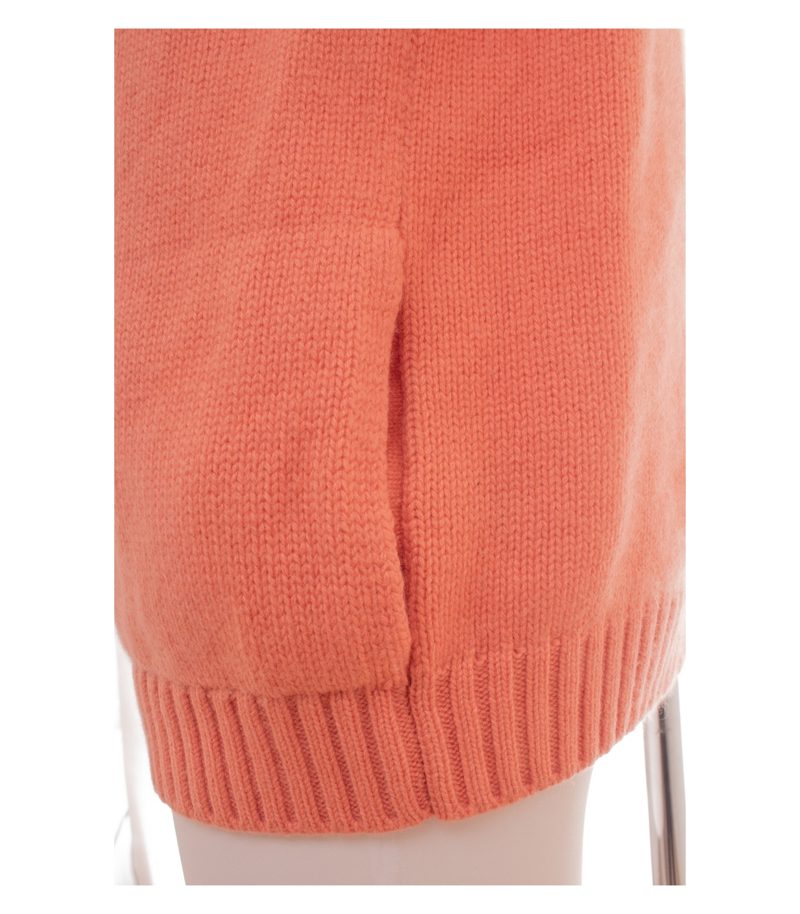 Malo Damen Strickjacke Cardigan Zip Gr. IT 50 (DE 44) Orange Kaschmir – Foto 6