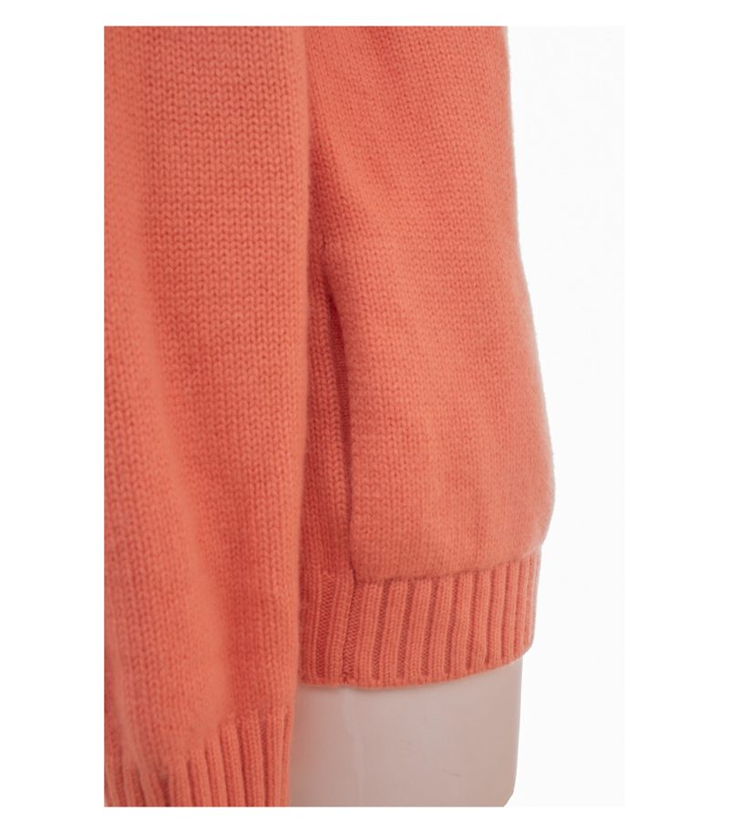 Malo Damen Strickjacke Cardigan Zip Gr. IT 50 (DE 44) Orange Kaschmir – Foto 7