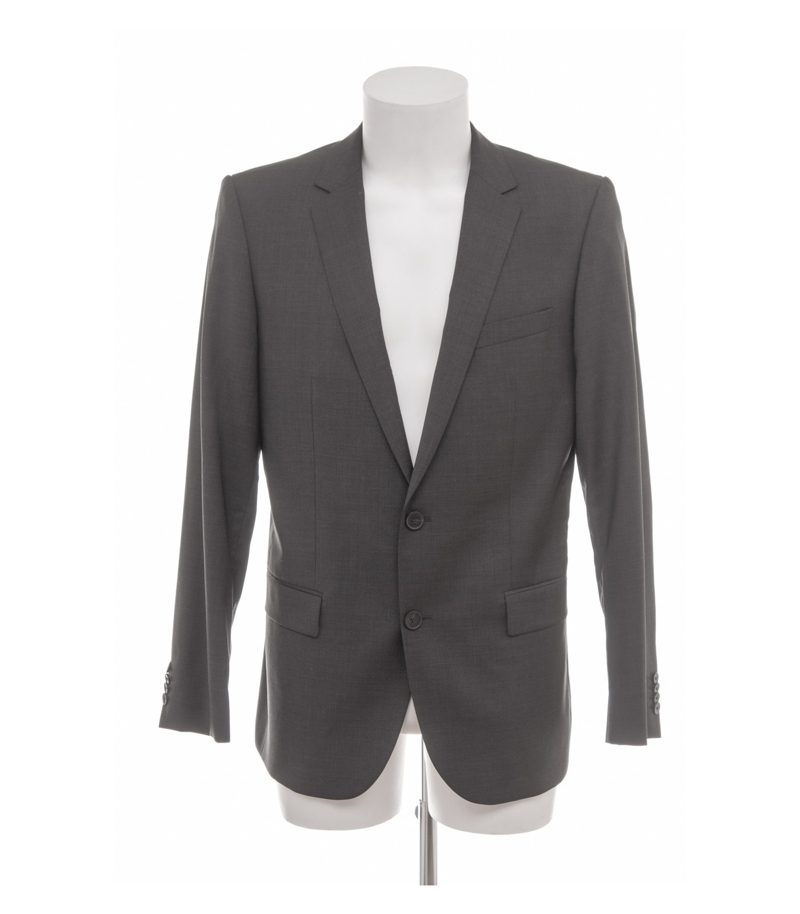 Hugo Boss Herren Sakko Anzugjacke Einreiher Gr. 50 Grau Wolle – Foto 1