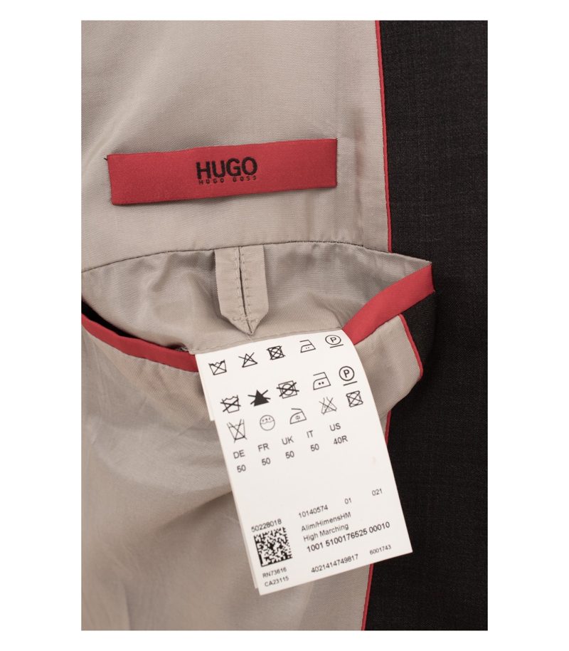 Hugo Boss Herren Sakko Anzugjacke Einreiher Gr. 50 Grau Wolle – Foto 10