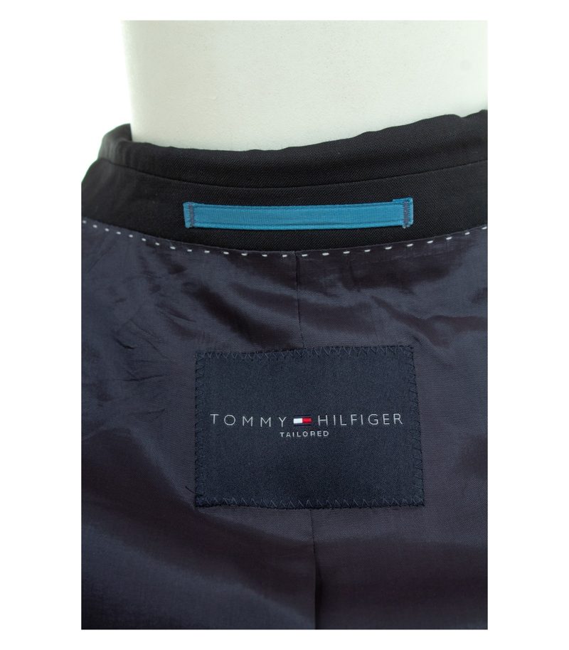 Tommy Hilfiger Herren Sakko Einreiher Dunkelblau Stoff aus Italien Gr. 94 Wolle – Foto 7