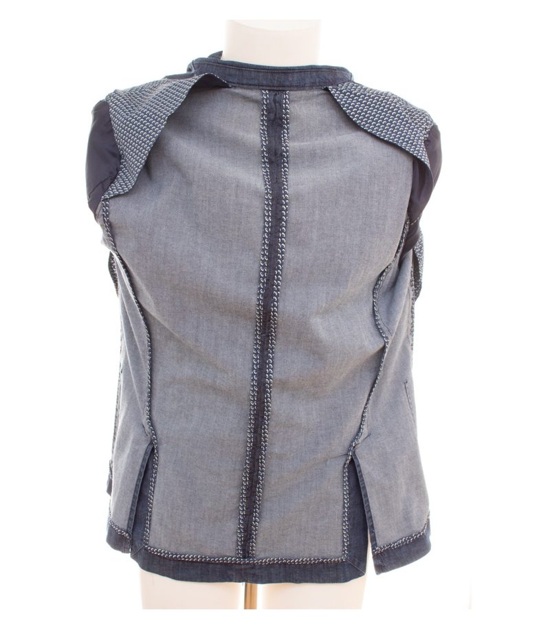 Libero Milano Herren Sakko Zweireiher Stretch - Gr. 50 Blau Denim Baumwolle – Foto 6